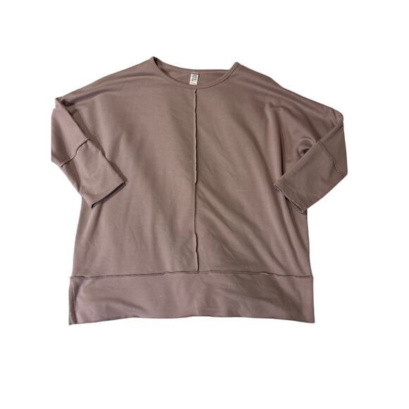 SPANX AirEssentials Taupe Oversized Sweatshirt Medium Soft Pullover Dolman - Picture 2 of 7